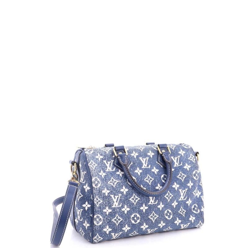 Louis Vuitton Speedy Bandouliere Bag Monogram Jacquard Denim 25 - 2