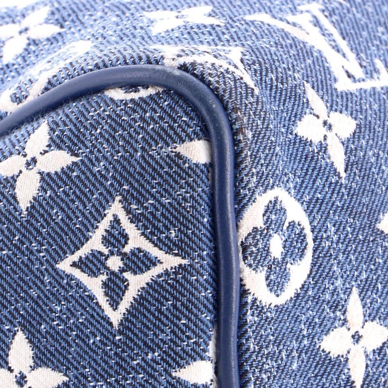 Louis Vuitton Speedy Bandouliere Bag Monogram Jacquard Denim 25 - 6