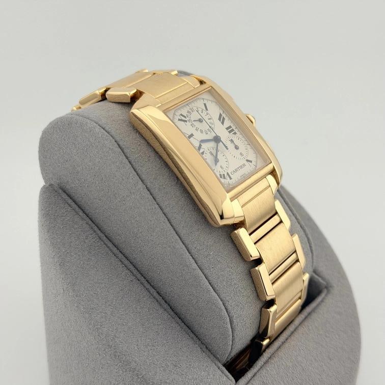 Cartier Tank Francaise Chronoflex Chronograph 1830 28mm x 36mm 18k Yellow Gold - 4