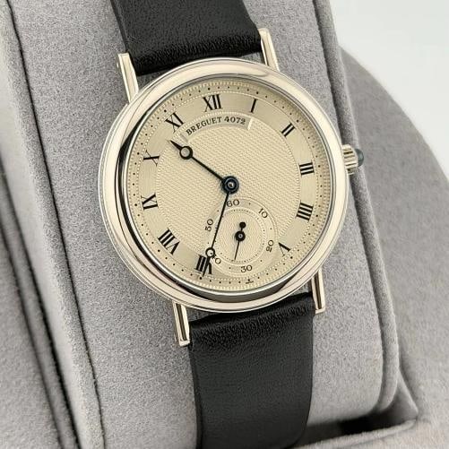 Breguet Classique 3210 30.5mm Silver Roman Dial Manual Winding 18k White Gold - 3