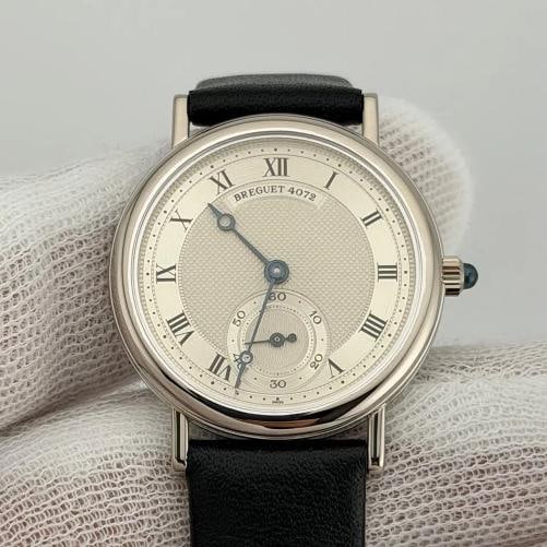 Breguet Classique 3210 30.5mm Silver Roman Dial Manual Winding 18k White Gold - 4