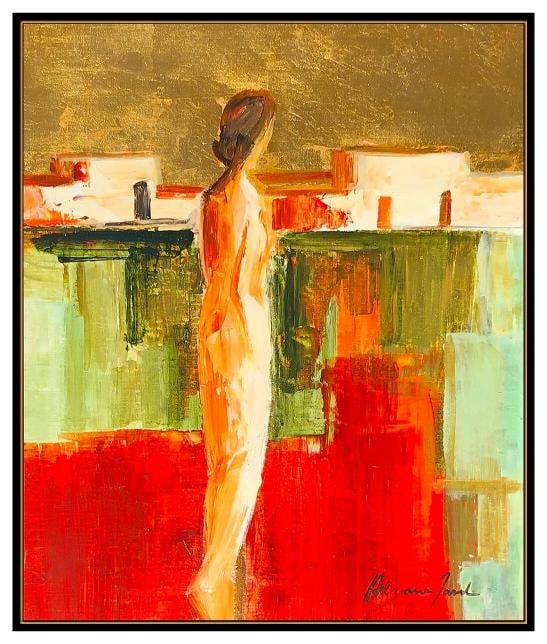 Adriana Naveh Original Acrylic Painting On Board Landscape Female Figurative Art - 2