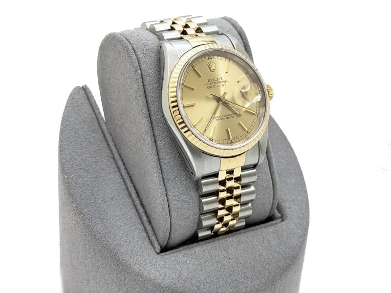 Rolex Datejust 16233 36mm Champagne Dial 18k Yellow Gold Steel Box Paper - 7