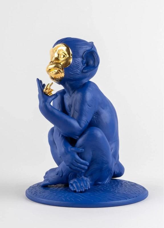 LLADRO LIMITED ED. BLUE-GOLD LITTLE MONKEY FIGURINE #9548 BRAND NIB - 4