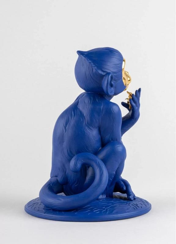 LLADRO LIMITED ED. BLUE-GOLD LITTLE MONKEY FIGURINE #9548 BRAND NIB - 5