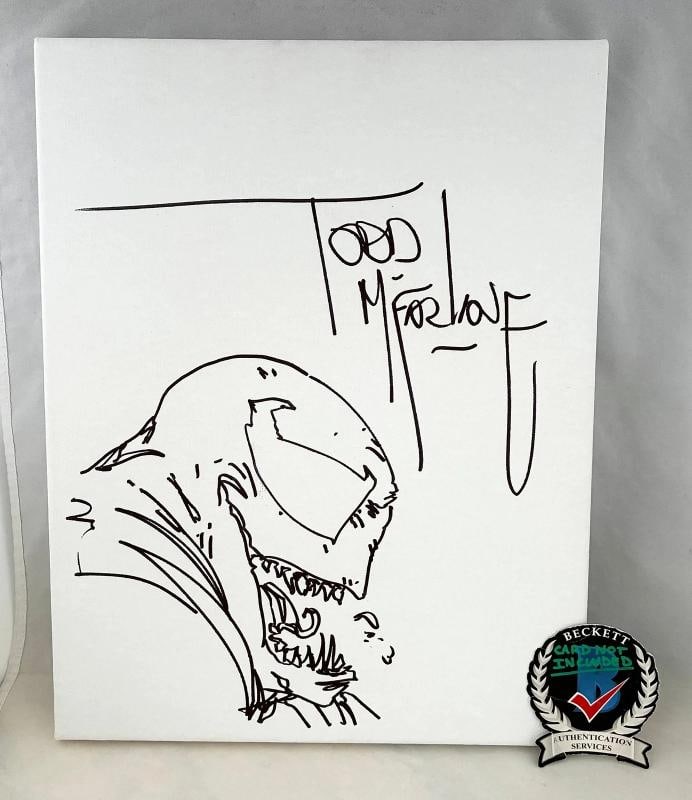 Todd McFarlane Signed Hand Drawn Sketch 11x14 Canvas Venom Beckett BAS COA: Condition: New: A brand-new, unused, unopened, undamaged item (including handmade items).. ,Modified Item: No,Country of Origin: United States,Original/Reproduction: Original
