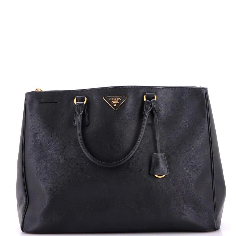 Prada Double Zip Lux Convertible Tote Saffiano Leather XL (1 of 8)
