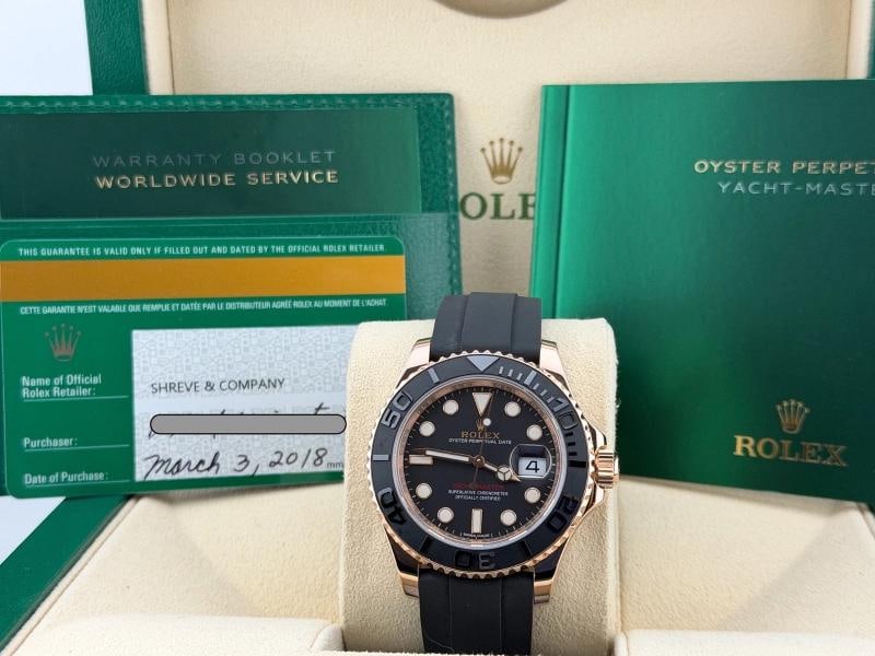 Rolex Yacht Master Oysterflex 116655 40mm 18k Rose Gold Box Papers - 2