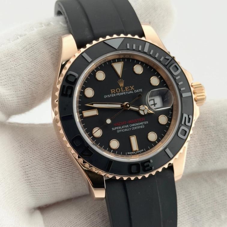Rolex Yacht Master Oysterflex 116655 40mm 18k Rose Gold Box Papers - 5