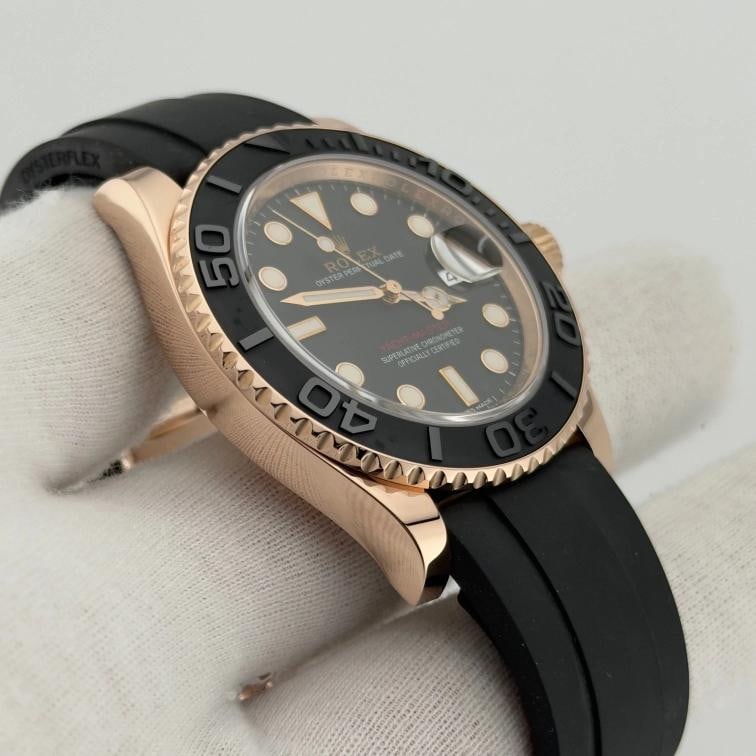Rolex Yacht Master Oysterflex 116655 40mm 18k Rose Gold Box Papers - 7