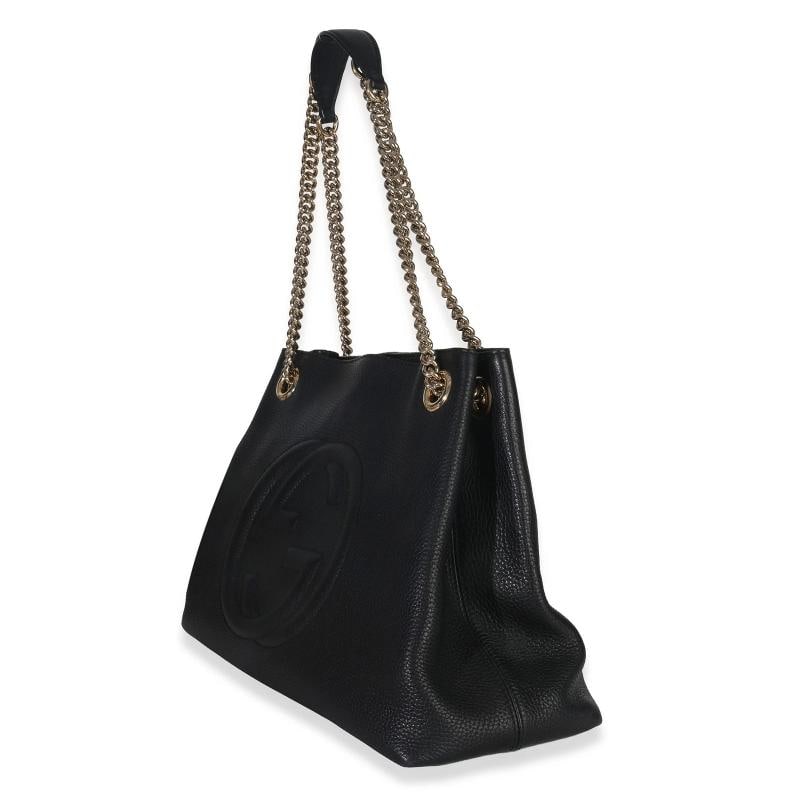 Gucci Black Pebbled Calfskin Medium Soho Chain Shoulder Bag - 2