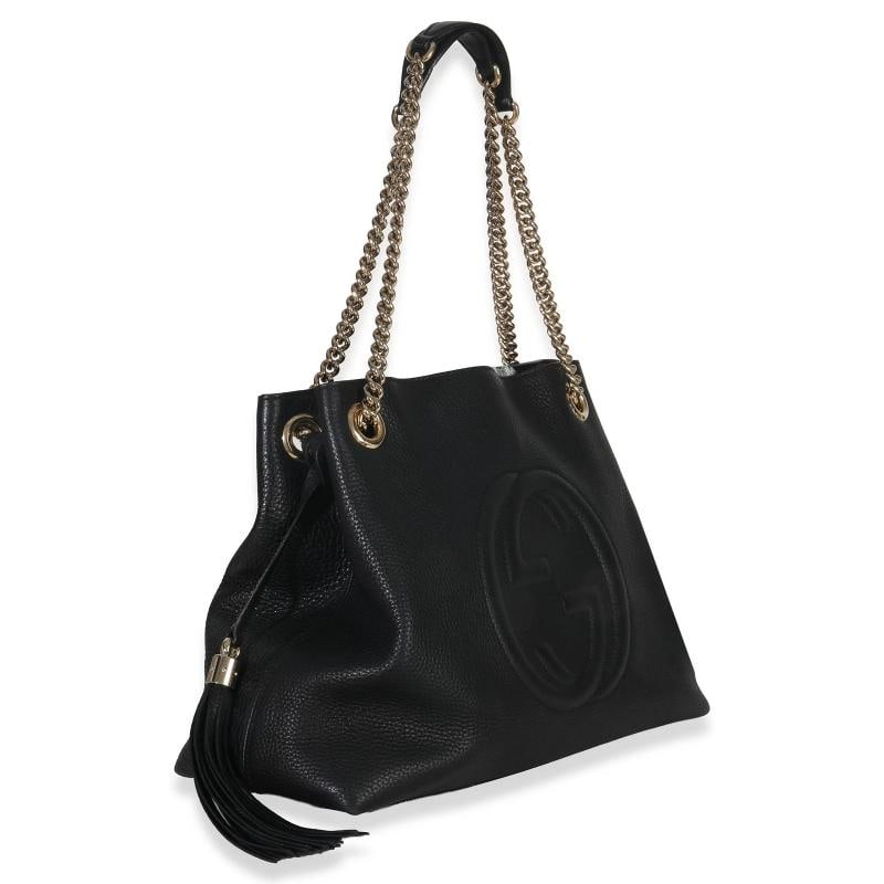 Gucci Black Pebbled Calfskin Medium Soho Chain Shoulder Bag - 3