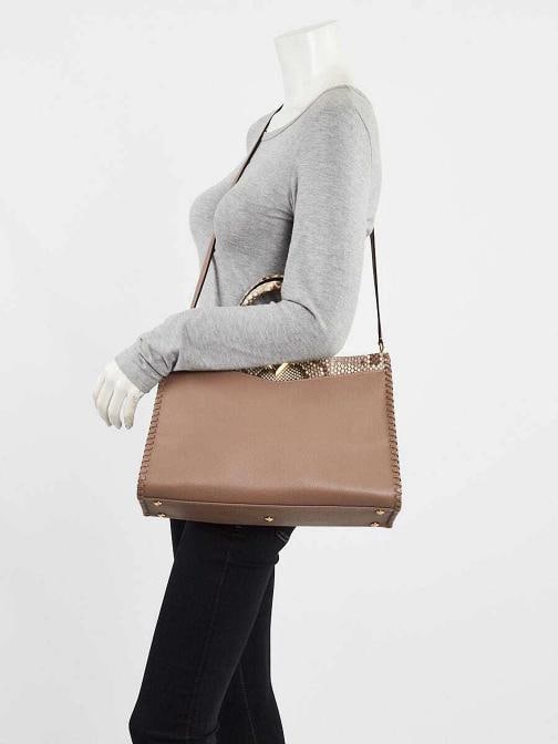 Louis Vuitton Beige Leather and Python Very Zipped Bag - 2