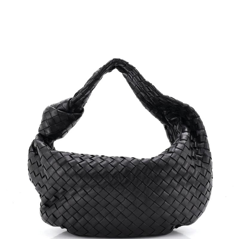Bottega Veneta BV Jodie Hobo Intrecciato Nappa Medium: Condition: Pre-owned - Good,Brand: Bottega Veneta,Exterior Material: Leather,Style: Hobos,Exterior Color: Black,Department: Women,Size: Medium