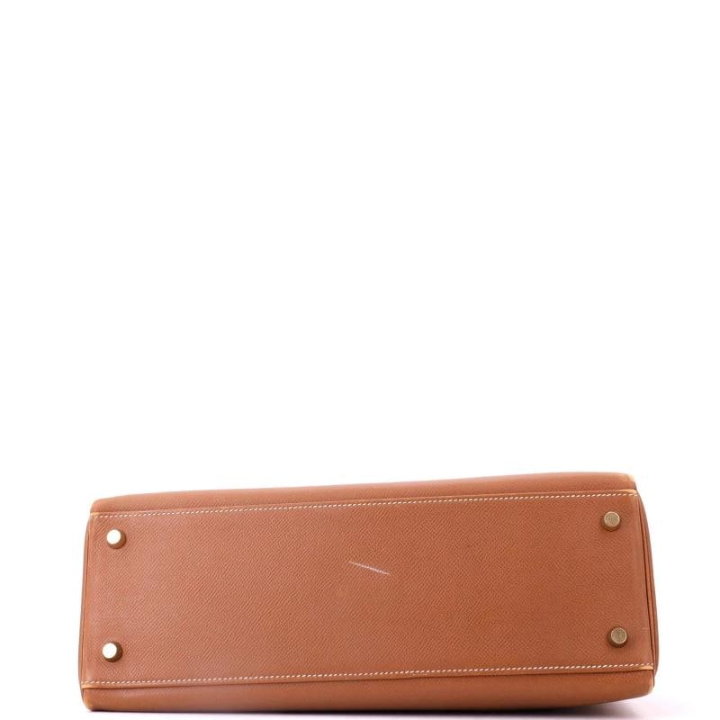 Hermes Kelly Handbag Brown Courchevel with Gold Hardware 32 - 4