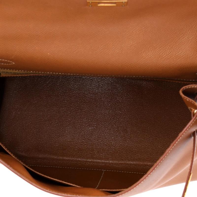 Hermes Kelly Handbag Brown Courchevel with Gold Hardware 32 - 5