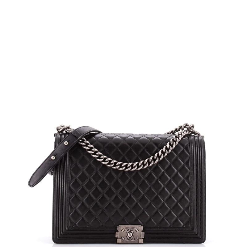 Chanel Boy Flap Bag Quilted Lambskin Large (1 of 7)
