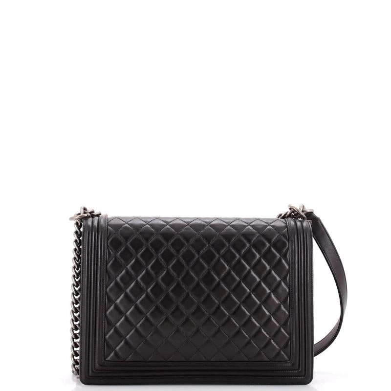 Chanel Boy Flap Bag Quilted Lambskin Large - 3