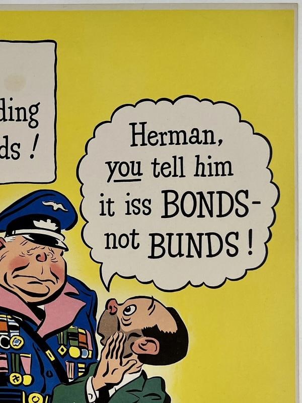 Original Vintage Poster FOR VICTORY PUT 10% IN WAR BONDS Propaganda USA WWII OL - 3