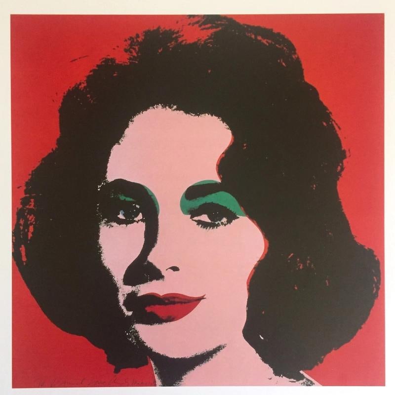 ANDY WARHOL ESTATE RARE 1989 POP ART COLLECTOR'S LITHOGRAPH PRINT " LIZ " 1964: THE RARE OUT OF PRINT OFFSET LITHOGRAPH PRINT IS PRINTED ON HIGH QUALITY SMOOTH FINISH PAPER STOCK WITH VIBRANT INK COLORS. IT MEASURES 12" W X 16" H.