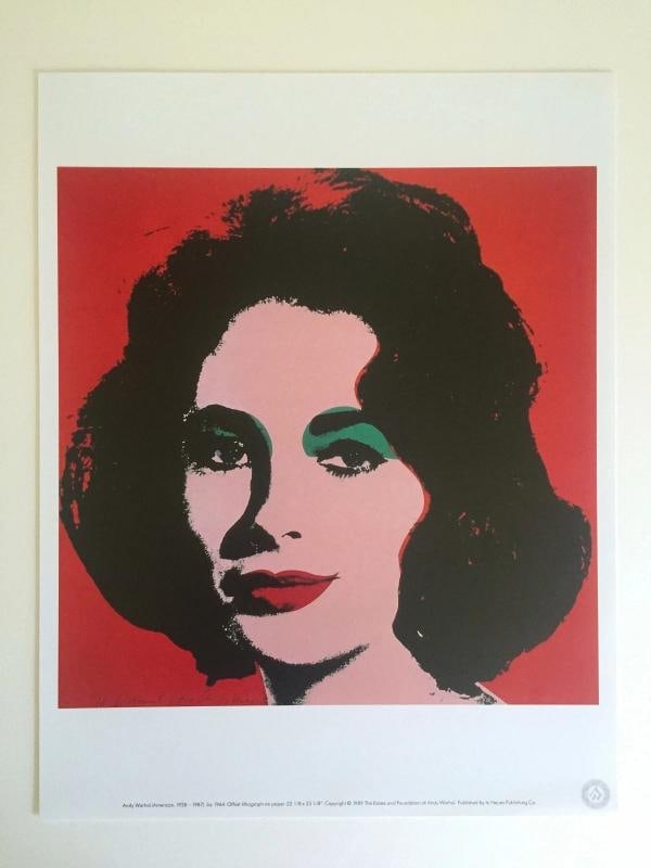 ANDY WARHOL ESTATE RARE 1989 POP ART COLLECTOR'S LITHOGRAPH PRINT " LIZ " 1964 - 2