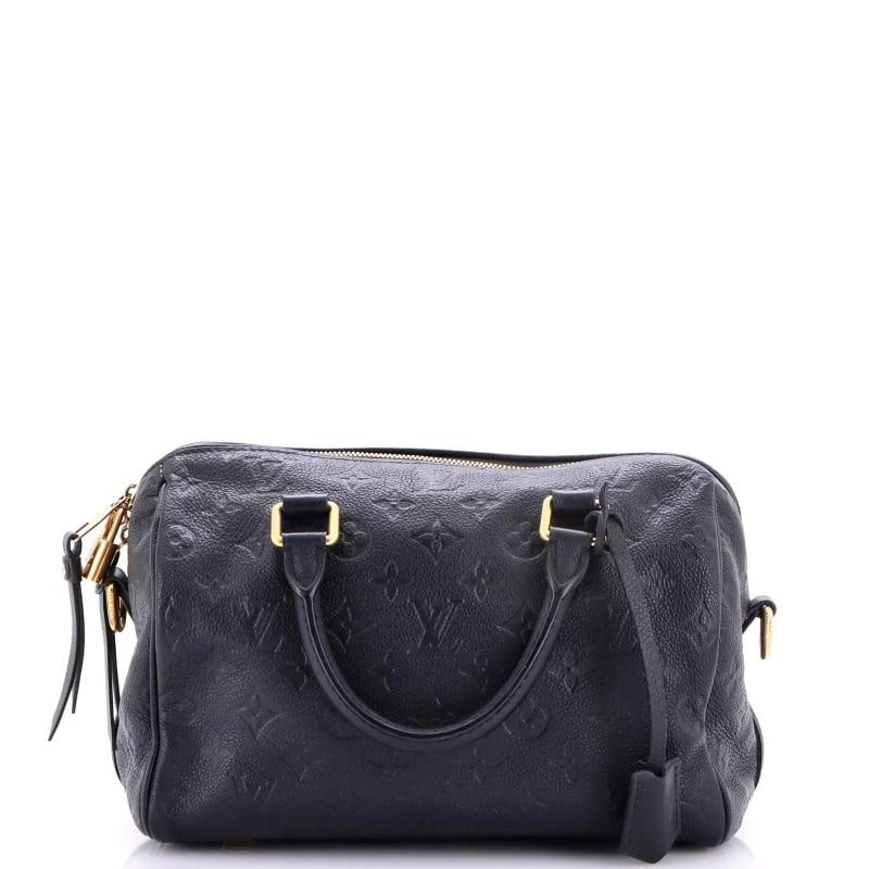 Louis Vuitton Speedy Bandouliere Bag Monogram Empreinte Leather 25: Condition: Pre-owned - Good,Brand: Louis Vuitton,Exterior Material: Leather,Style: Shoulder Bags,Exterior Color: Blue,Department: Women,Size: 25,Accessories: Lock, Keys, Clochette