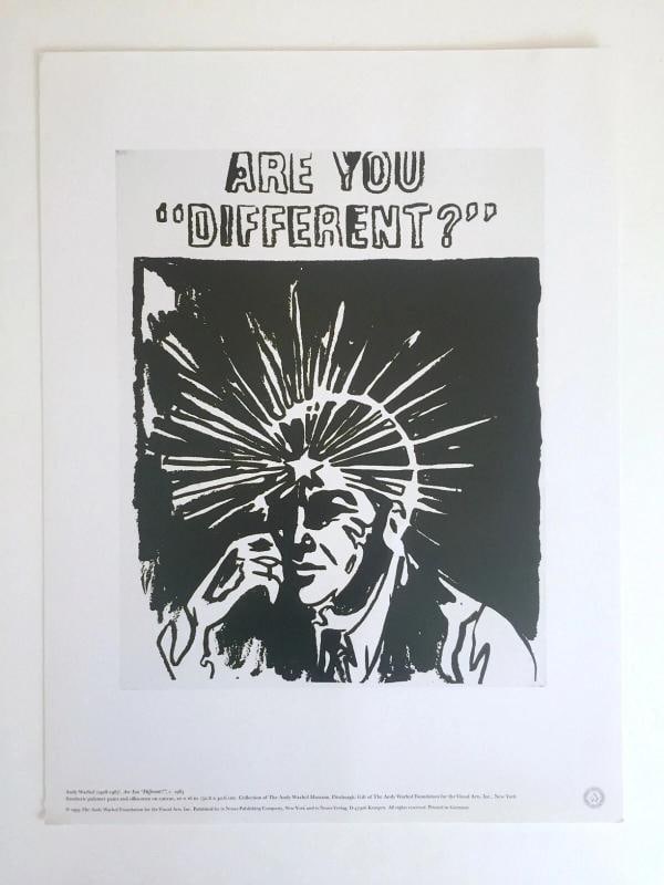 ANDY WARHOL FOUNDATION RARE VTG 1993 LITHOGRAPH PRINT "ARE YOU DIFFERENT " 1985 - 4