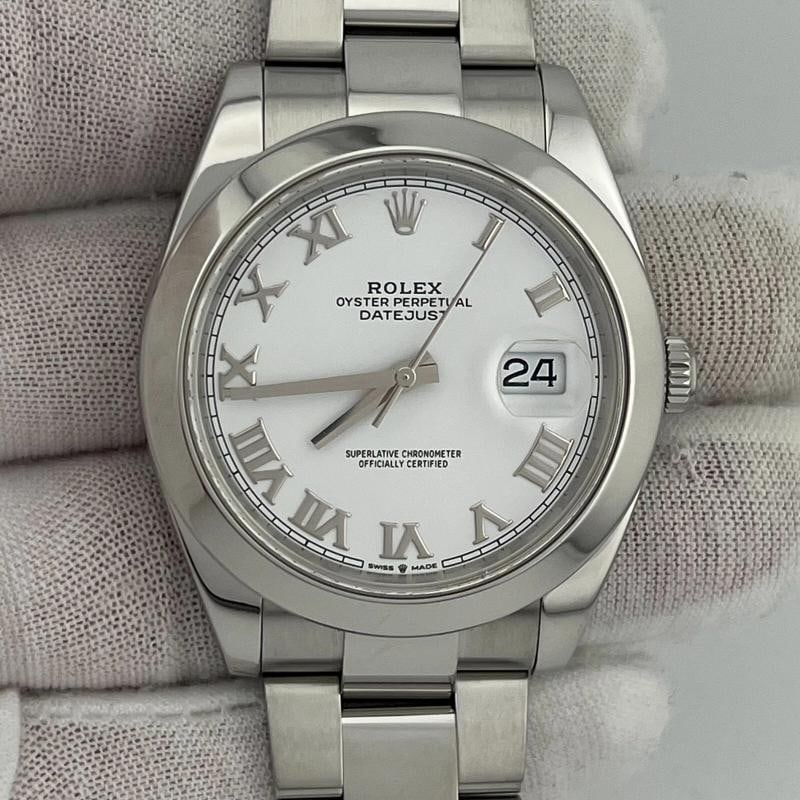 Rolex Datejust 41 126300 White Roman Dial Stainless Steel Box Paper 2021 - 4