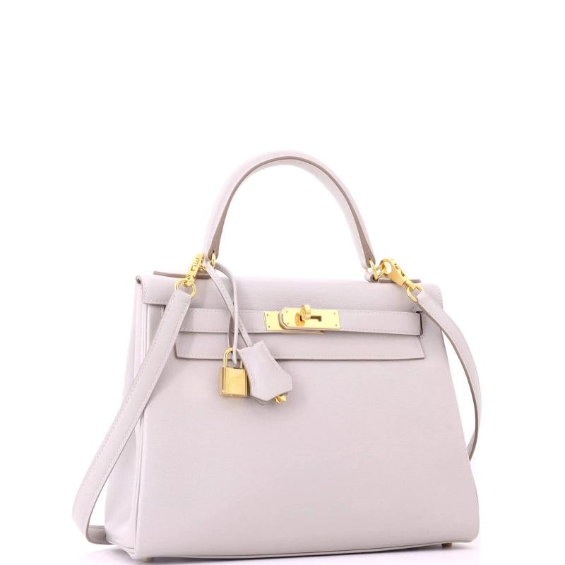 Hermes Kelly Handbag Grey Evercolor with Gold Hardware 28 - 3