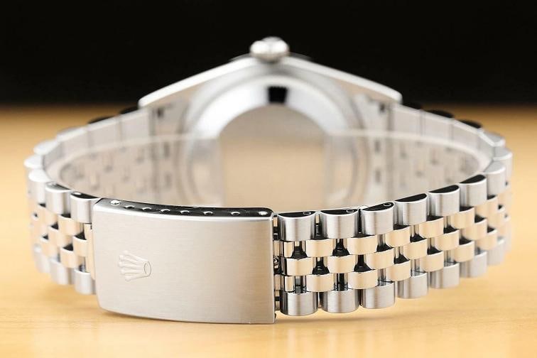 ROLEX MENS DATEJUST 16234 SILVER DIAL 18K WHITE GOLD BEZEL STAINLESS STEEL WATCH - 6