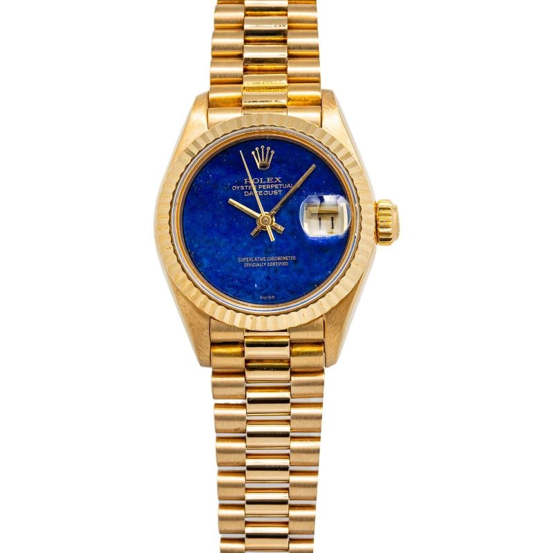 Rolex Datejust 69178 President RARE 18k Yellow Factory Lapis Dial W/Paper 26mm: Condition: Pre-owned - Good: This item has been gently used but is in good condition. It might have a few signs of wear, like light scratches or tarnishing.,Brand: Rolex,WARRANTY: 1 Year,CONDITION DES