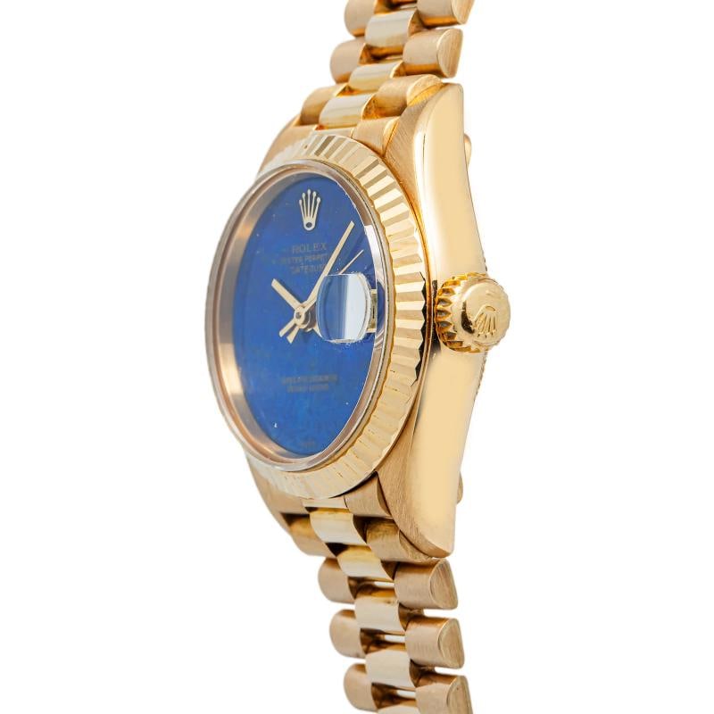 Rolex Datejust 69178 President RARE 18k Yellow Factory Lapis Dial W/Paper 26mm - 3