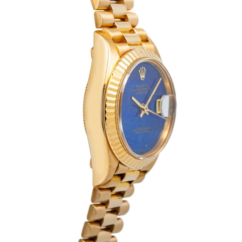 Rolex Datejust 69178 President RARE 18k Yellow Factory Lapis Dial W/Paper 26mm - 4