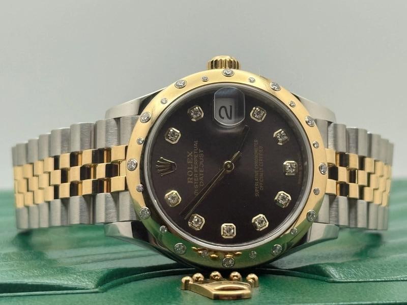 Rolex Datejust Midsize 278343RBR 31mm Grey Diamond Dial 18k Gold Steel Box Paper - 5