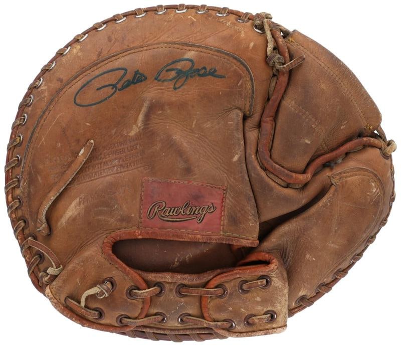 1950's Pete Rose Signed Game Used Little League Glove & Chest Protector PSA DNA - 3