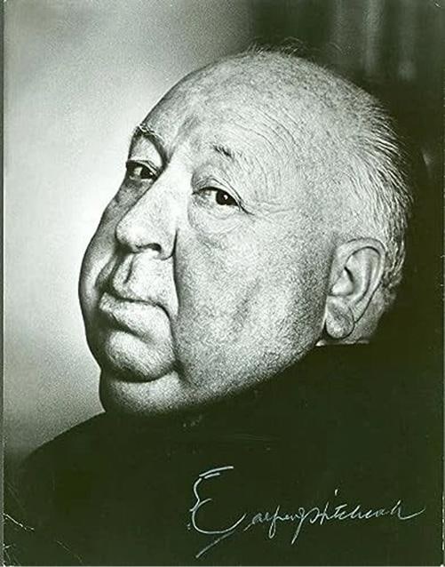 Alfred Hitchcock Signed B&W 10x13 Photo w/ Self Portrait Sketch BAS #AB76136 - 4
