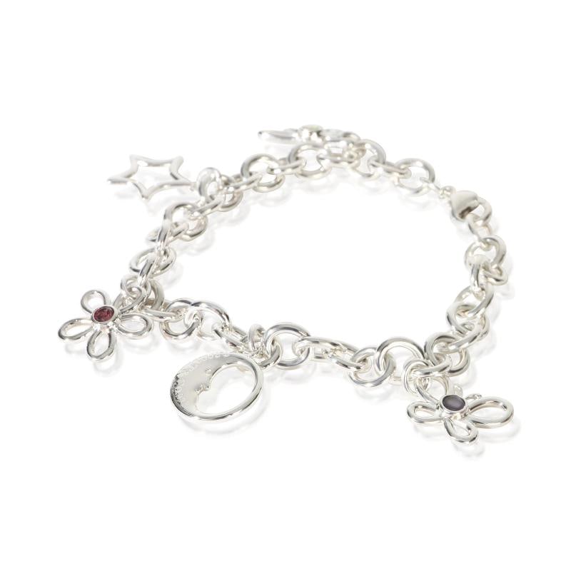 Tiffany & Co. Sterling Silver Flower, Butterfly & Dragonfly Charm Bracelet - 2
