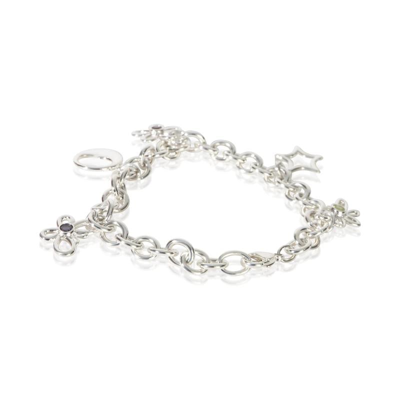 Tiffany & Co. Sterling Silver Flower, Butterfly & Dragonfly Charm Bracelet - 3