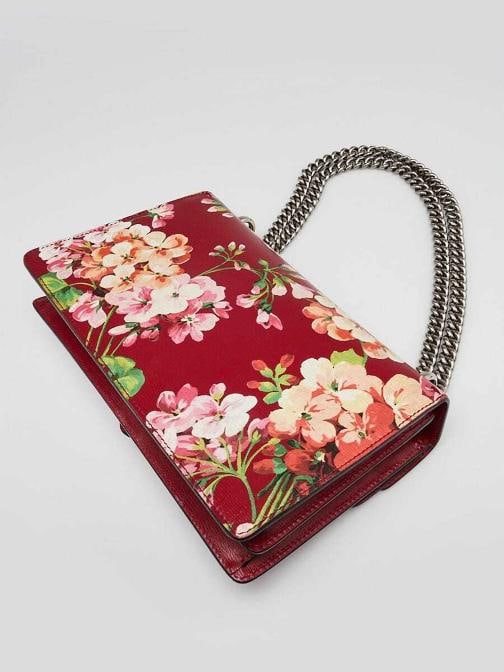 Gucci Red Leather Blooms Small Dionysus Shoulder Bag - 3