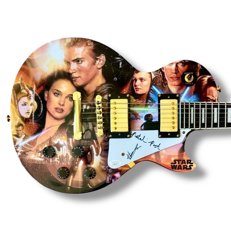 Star Wars Signed Guitar Custom JSA COA Natalie Portman Hayden Christensen: Industry: Movies,Movie: Star Wars,Signed by: Natalie Portman & Hayden Christensen,Signed: Yes,Autograph Authentication: James Spence (JSA),Original/Reproduction: Original,Country of Origin: United