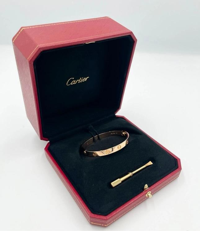 Cartier Love Bracelet Classic Model 18K Rose Gold Size 16, Retail Is $7,995 - 2