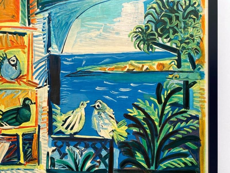 PABLO PICASSO RARE 1962 "COTE D'AZUR" MOURLOT LITHOGRAPH PRINT FRAMED LRG POSTER - 10