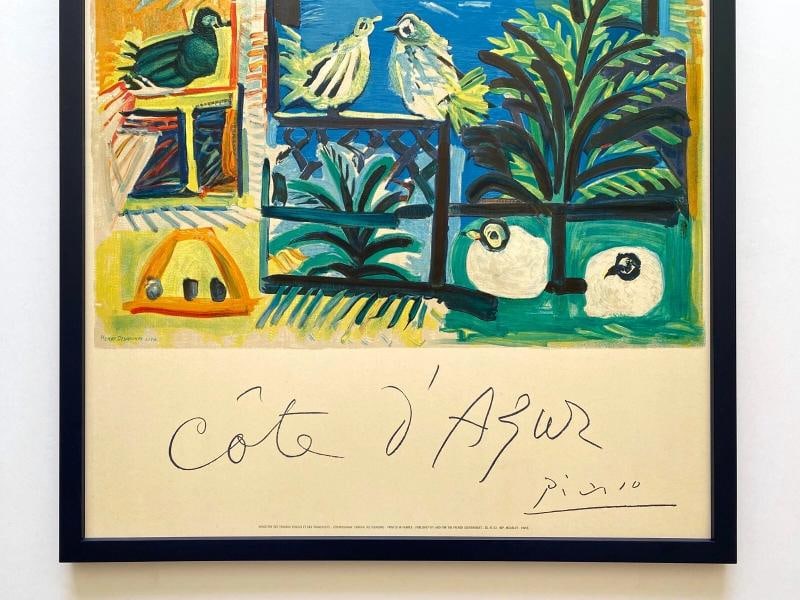 PABLO PICASSO RARE 1962 "COTE D'AZUR" MOURLOT LITHOGRAPH PRINT FRAMED LRG POSTER - 3