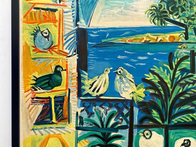 PABLO PICASSO RARE 1962 "COTE D'AZUR" MOURLOT LITHOGRAPH PRINT FRAMED LRG POSTER - 5