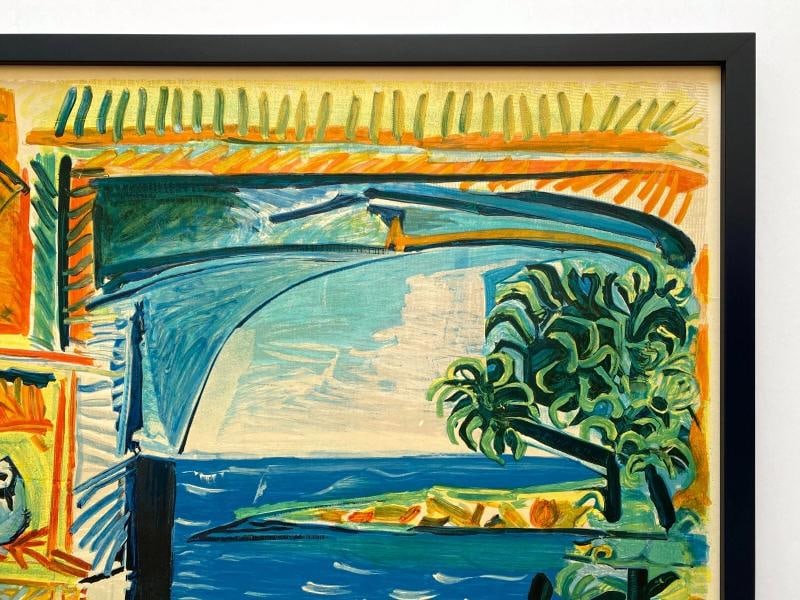 PABLO PICASSO RARE 1962 "COTE D'AZUR" MOURLOT LITHOGRAPH PRINT FRAMED LRG POSTER - 8
