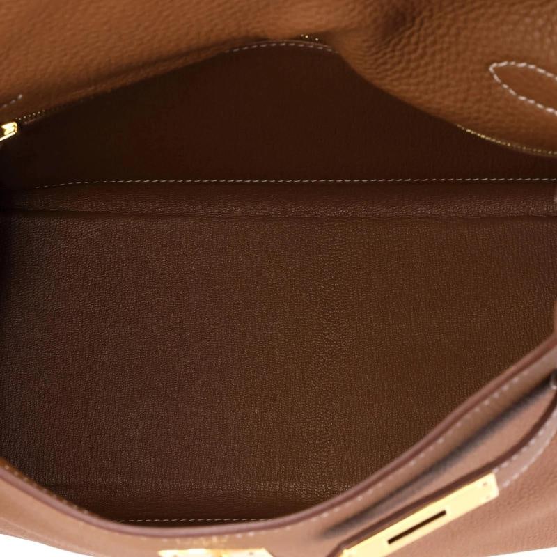 Hermes Kelly Handbag Brown Togo with Gold Hardware 28 - 6