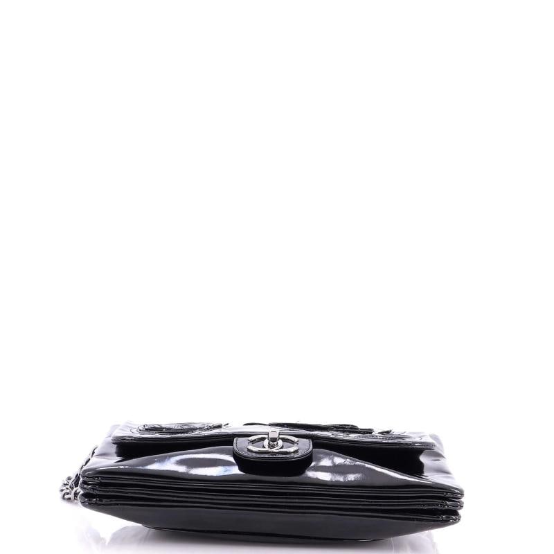 Chanel Tweed Petals Camellia Flap Bag Patent Medium - 5