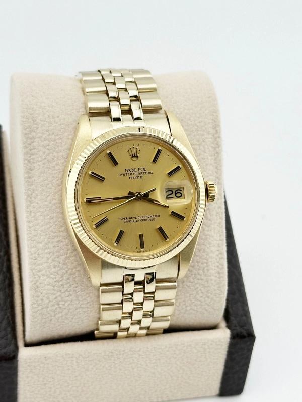 Rolex Date 1503 14K Yellow Gold Jubilee Band 34mm - 2