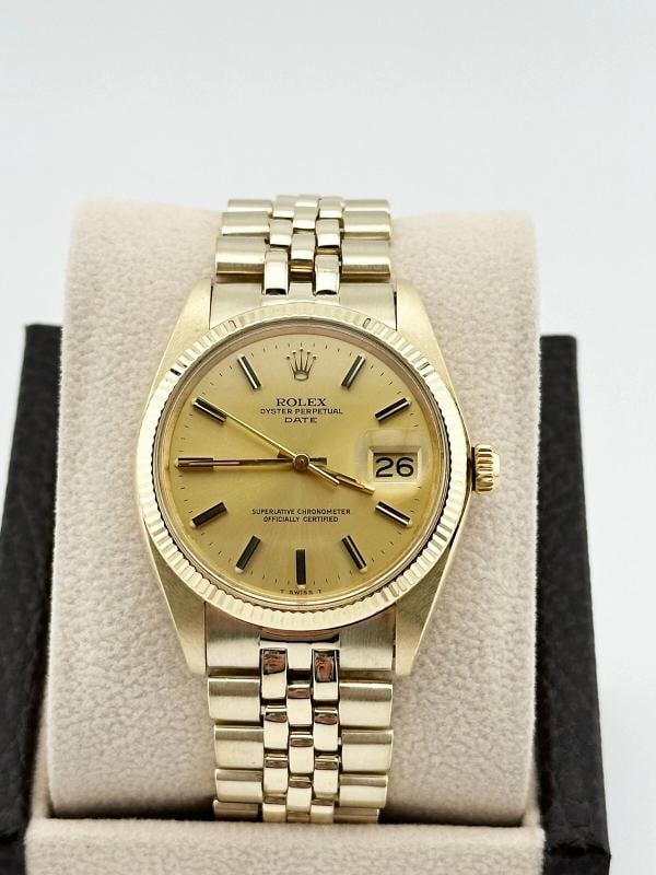 Rolex Date 1503 14K Yellow Gold Jubilee Band 34mm - 3