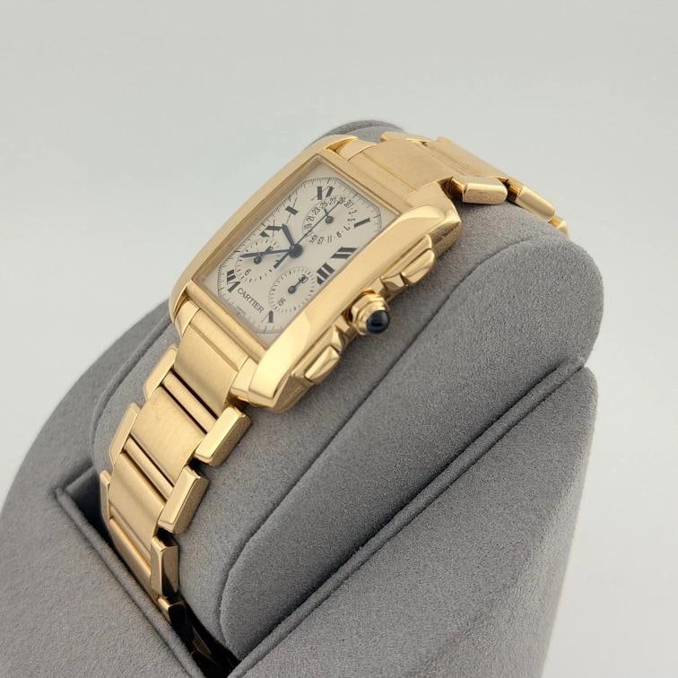 Cartier Tank Francaise Chronoflex Chronograph 1830 28mm x 36mm 18k Yellow Gold - 3